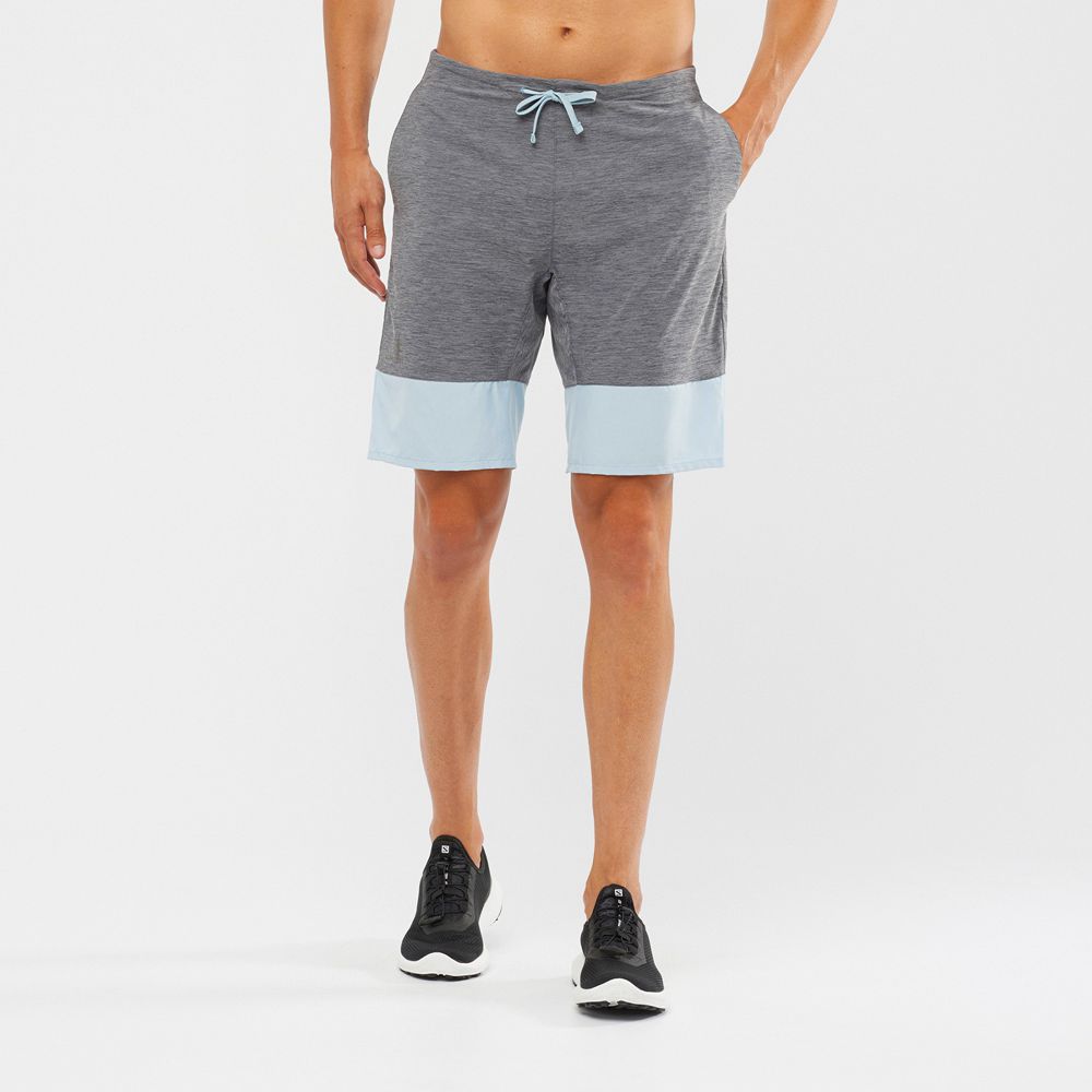 Salomon Israel XA TRAINING - Mens Shorts - Grey/Blue (UVHJ-93721)